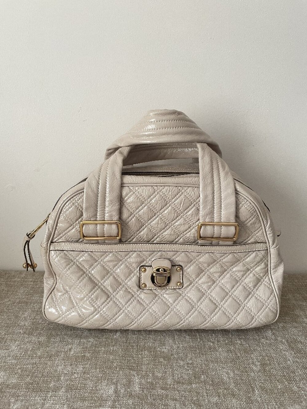 MARC JACOBS Patent Leather Quilted Handbag